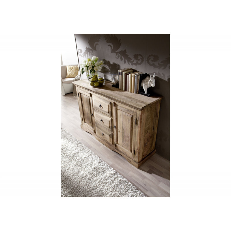 Massivmoebel24 Leeds 135Cm Wide 3 Drawer Sideboard Wayfair.co.uk